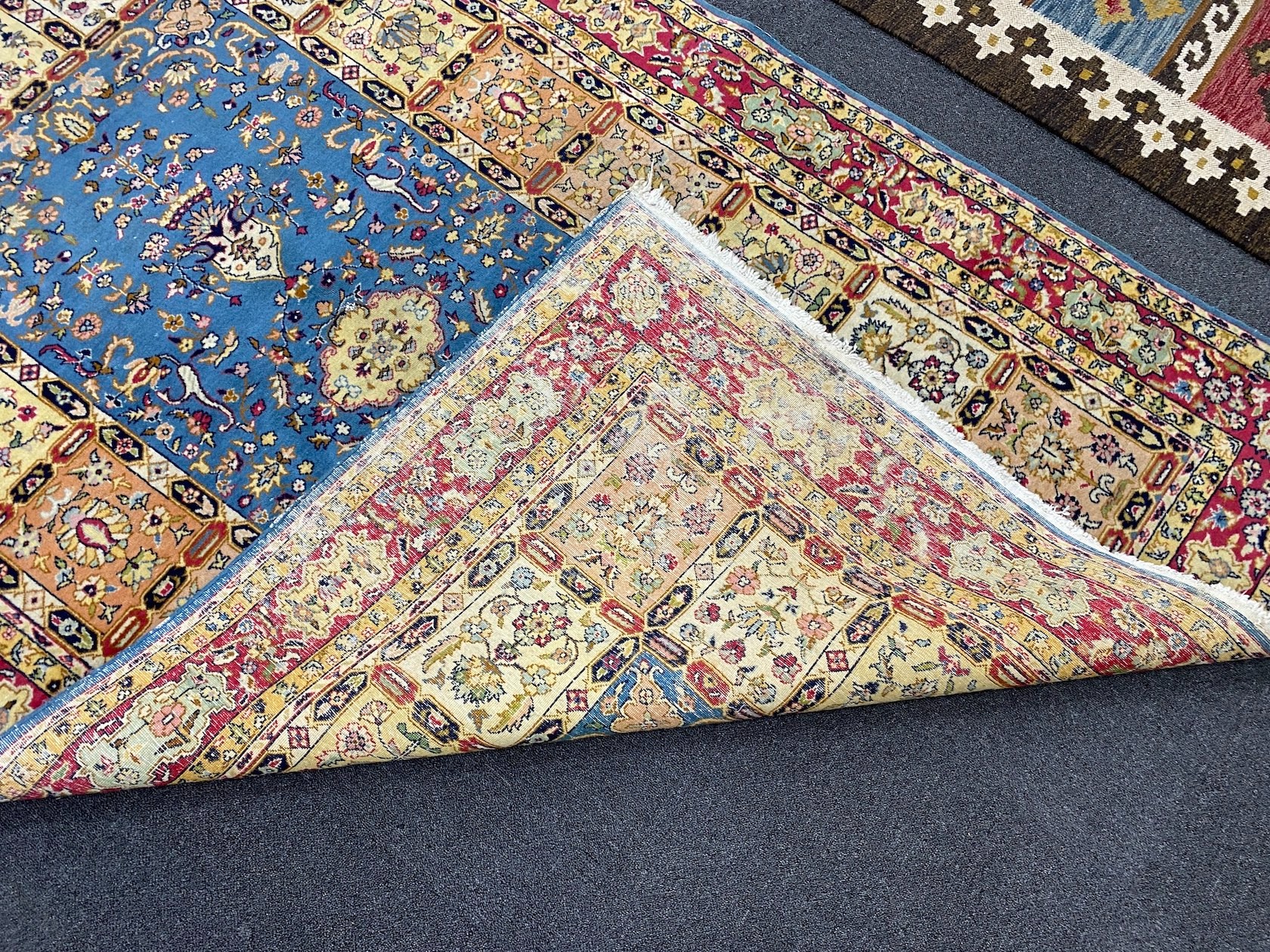 A North West Persian blue ground rug, 234 x 154cm